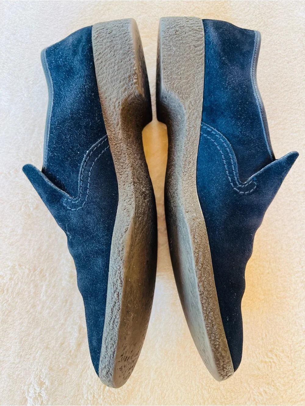 Vintage Bally Juventus Navy Suede Venetian Loafers Switzerland EU 42 US 10.5